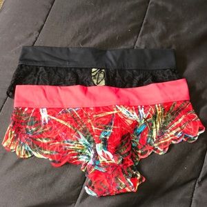 VS lace boy short panties